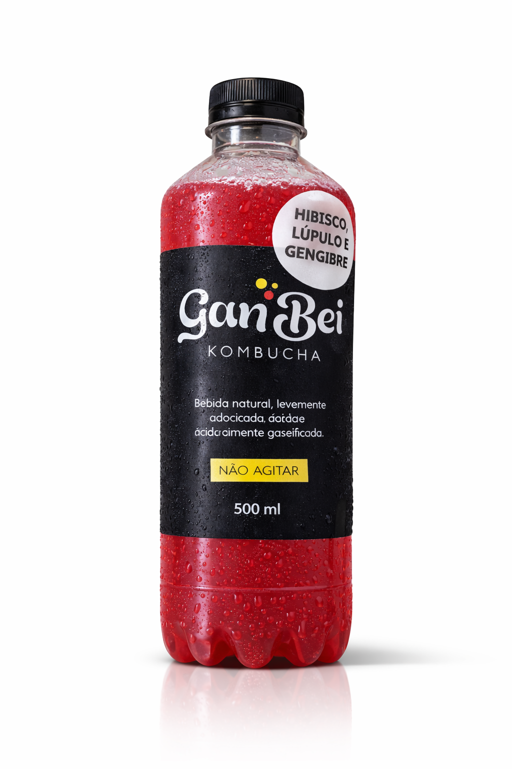 Kombucha GanBei Hibisco, Lúpulo e Gengibre - 500ml
