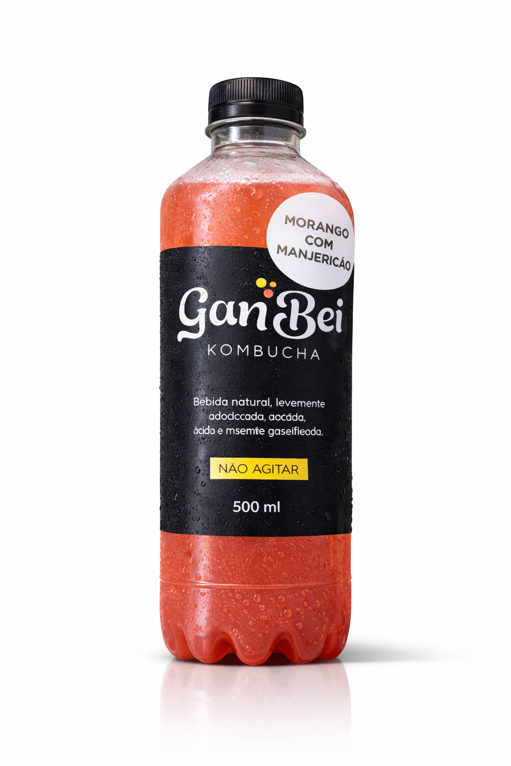Kombucha GanBei Morango com Manjericão